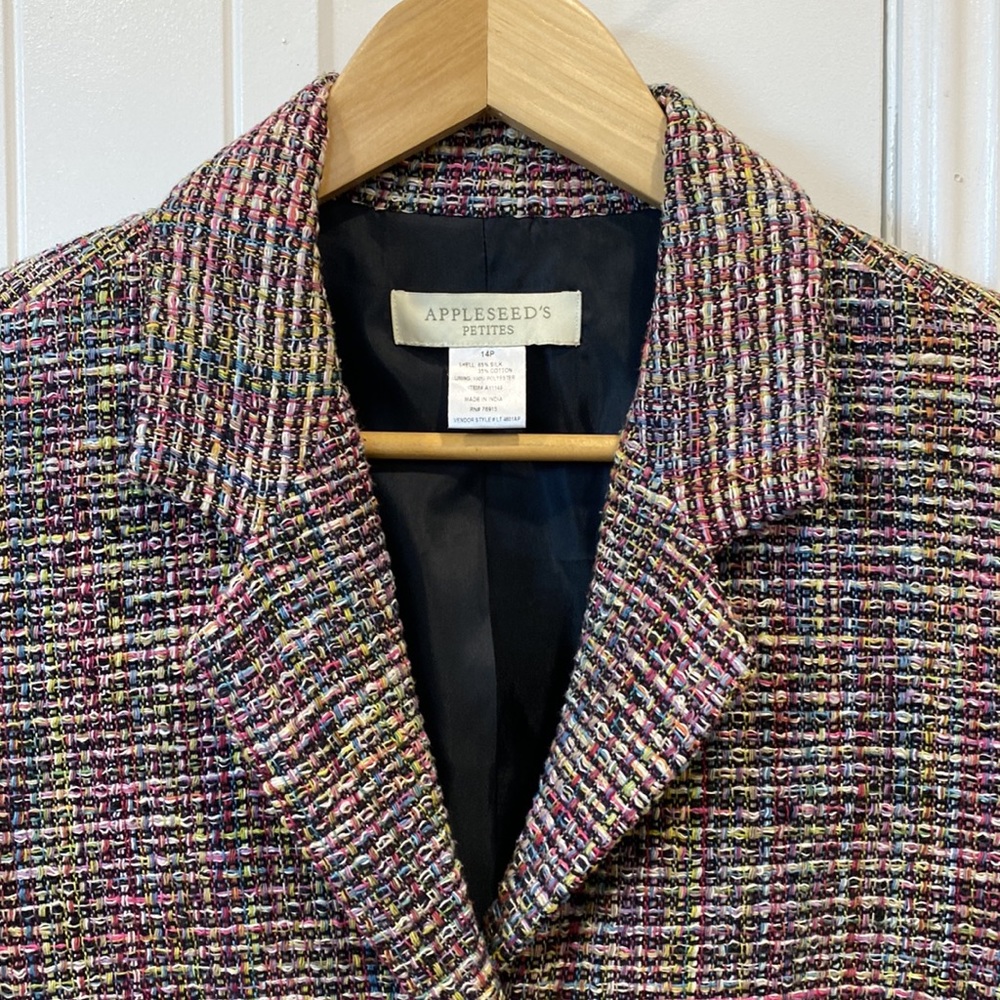 Appleseeds Blazer Jacket Rainbow Tweed Size 14p Gem